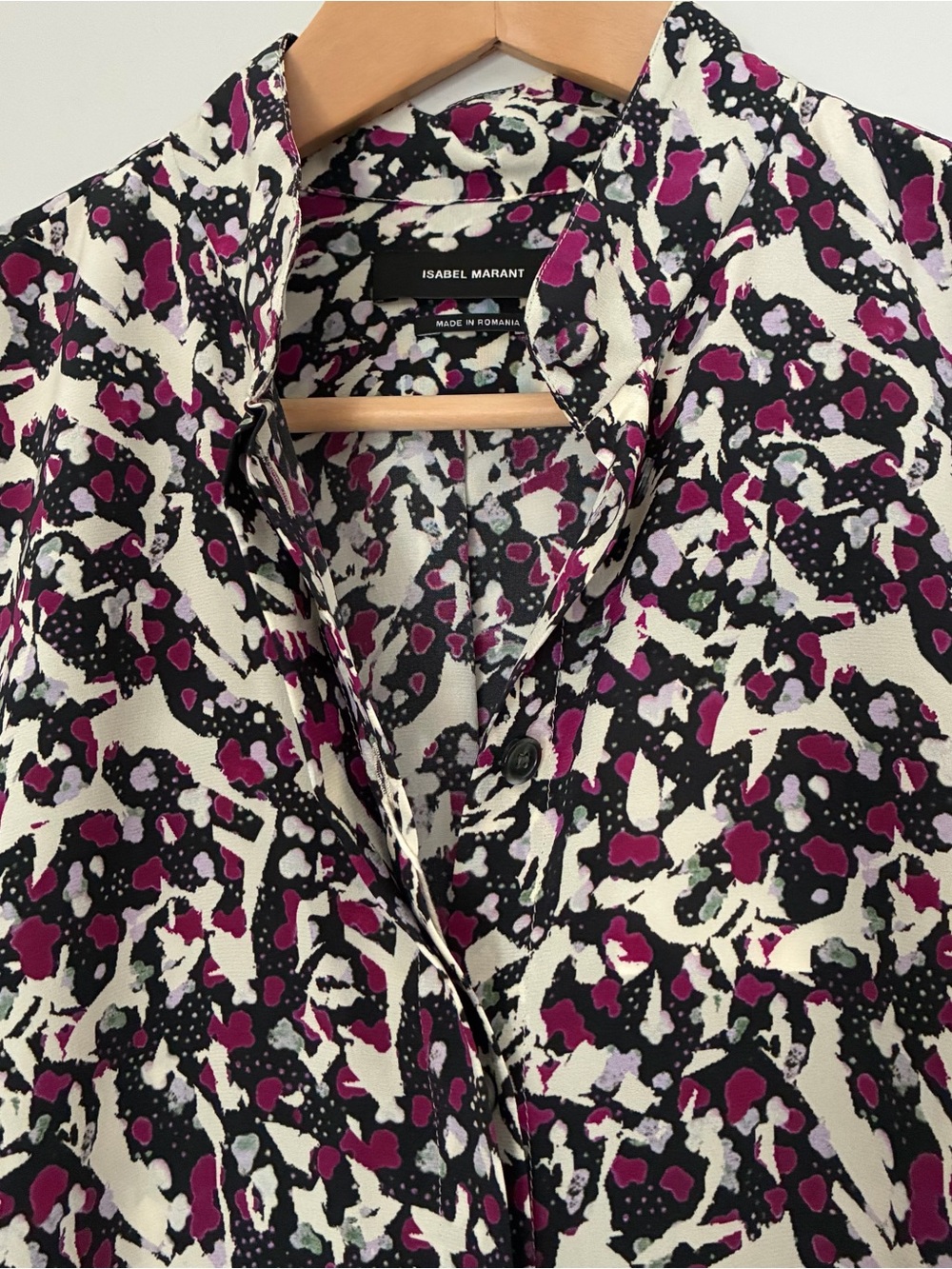 NWT Isabel Marant Silk Abstract Print Blouse FR38/US6 Pink/Black